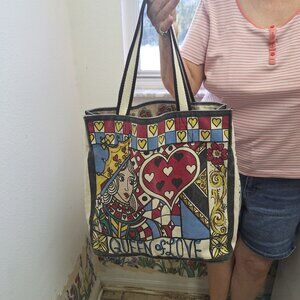 BRIGHTON QUEEN OF LOVE CANVAS TOTE/SHOULDER BAG LIMITED EDITION TOM CLANCY ART